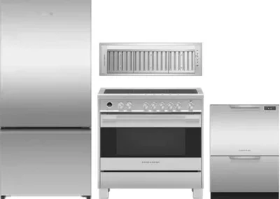 4 Piece Package Includes Refrigerator, Range, Hood And Dishwasher